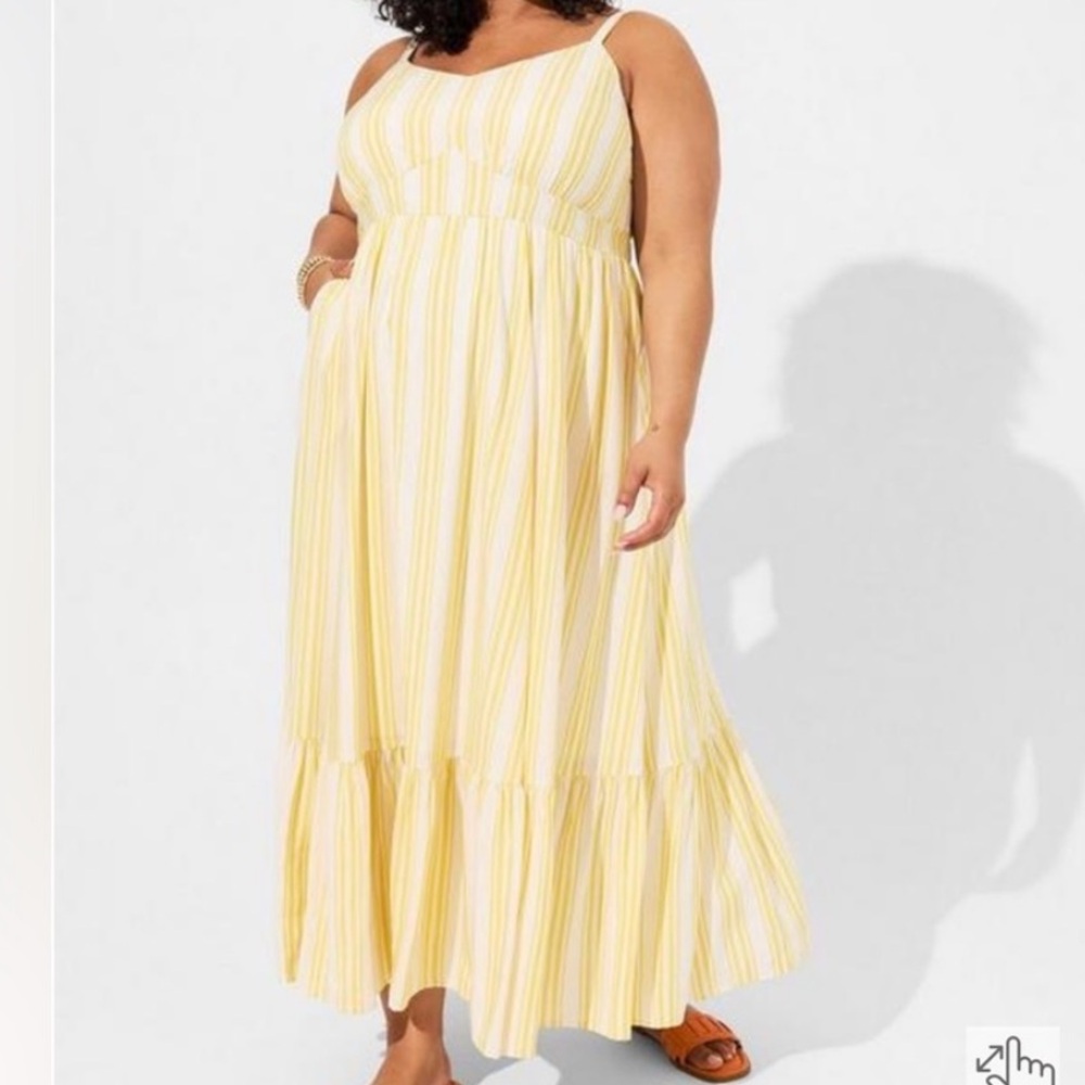 torrid Yellow and White Striped Maxi Dress